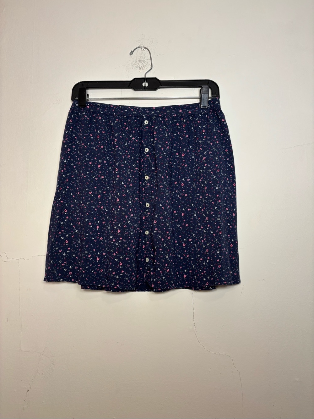 Abercrombie & Fitch Navy Mini Skirt with Pink Floral Print